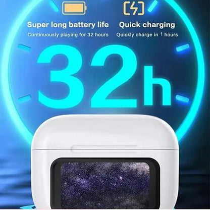 LED Display Noise-Canceling Bluetooth Earbuds