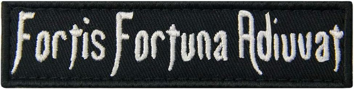 Fortis Fortuna Adiuvat Fortune Favors the Brave Morale Tactical Patch Embroidered Applique Fastener Hook & Loop Emblem