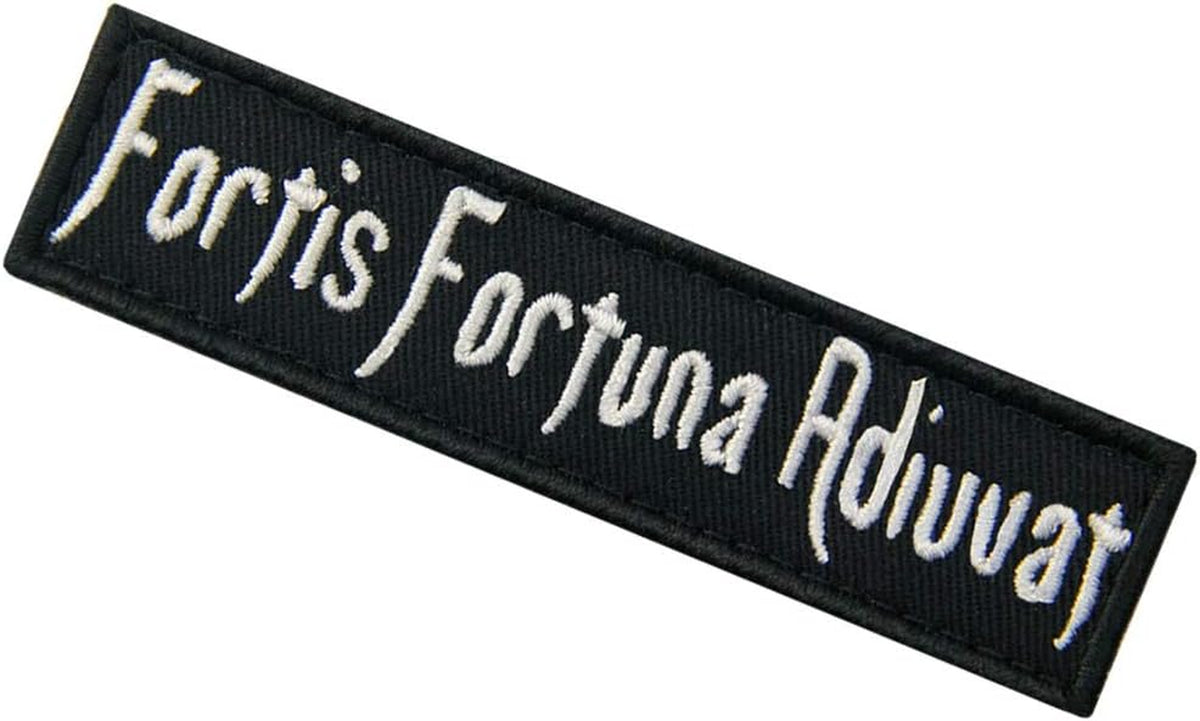 Fortis Fortuna Adiuvat Fortune Favors the Brave Morale Tactical Patch Embroidered Applique Fastener Hook & Loop Emblem